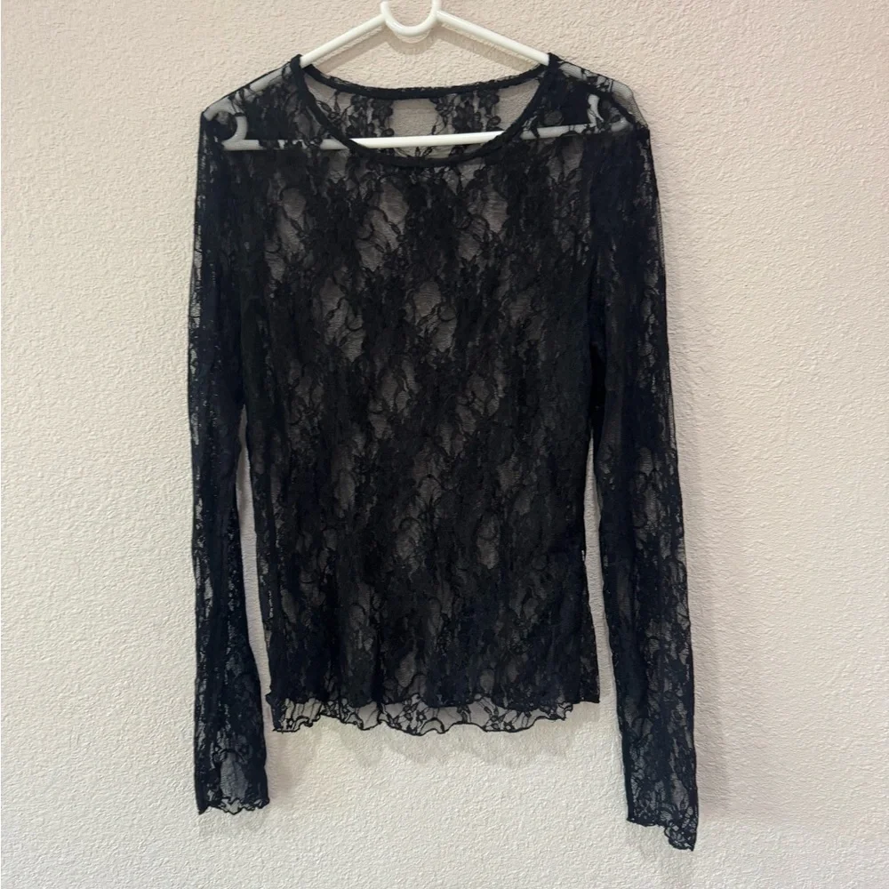 Elegant Black Lace Women's Top - Picture 1 of 1